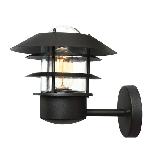 Helsingor 1 Light Wall Lantern – Black