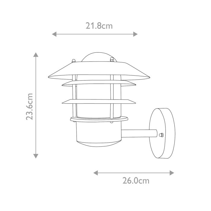 Helsingor 1 Light Wall Lantern - Black