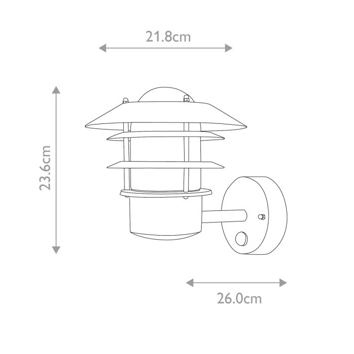 Helsingor 1 Light PIR Wall Lantern - Black