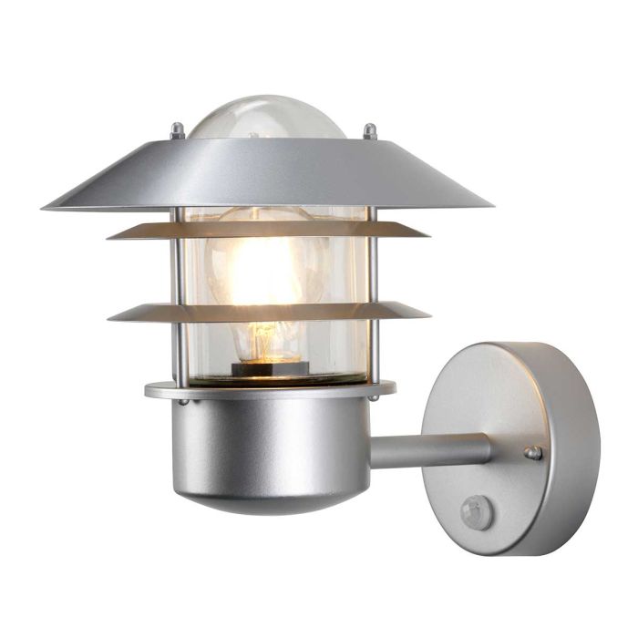Helsingor 1 Light PIR Wall Lantern - Silver