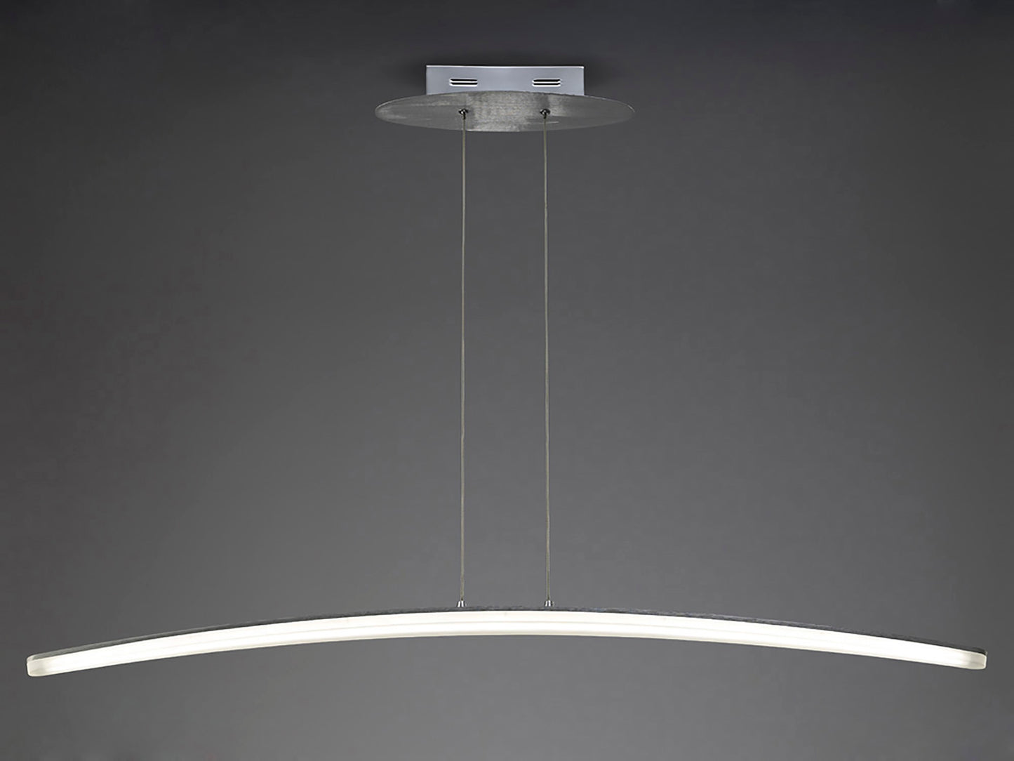 Hemisferic Linear Pendant 28W LED 110cm Bar 3000K, 2520lm, Satin Aluminium/Frosted Acrylic, 3yrs Warranty by Mantra