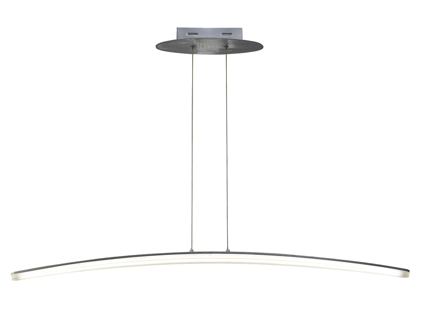 Hemisferic Linear Pendant 28W LED 110cm Bar 3000K, 2520lm, Satin Aluminium/Frosted Acrylic, 3yrs Warranty by Mantra