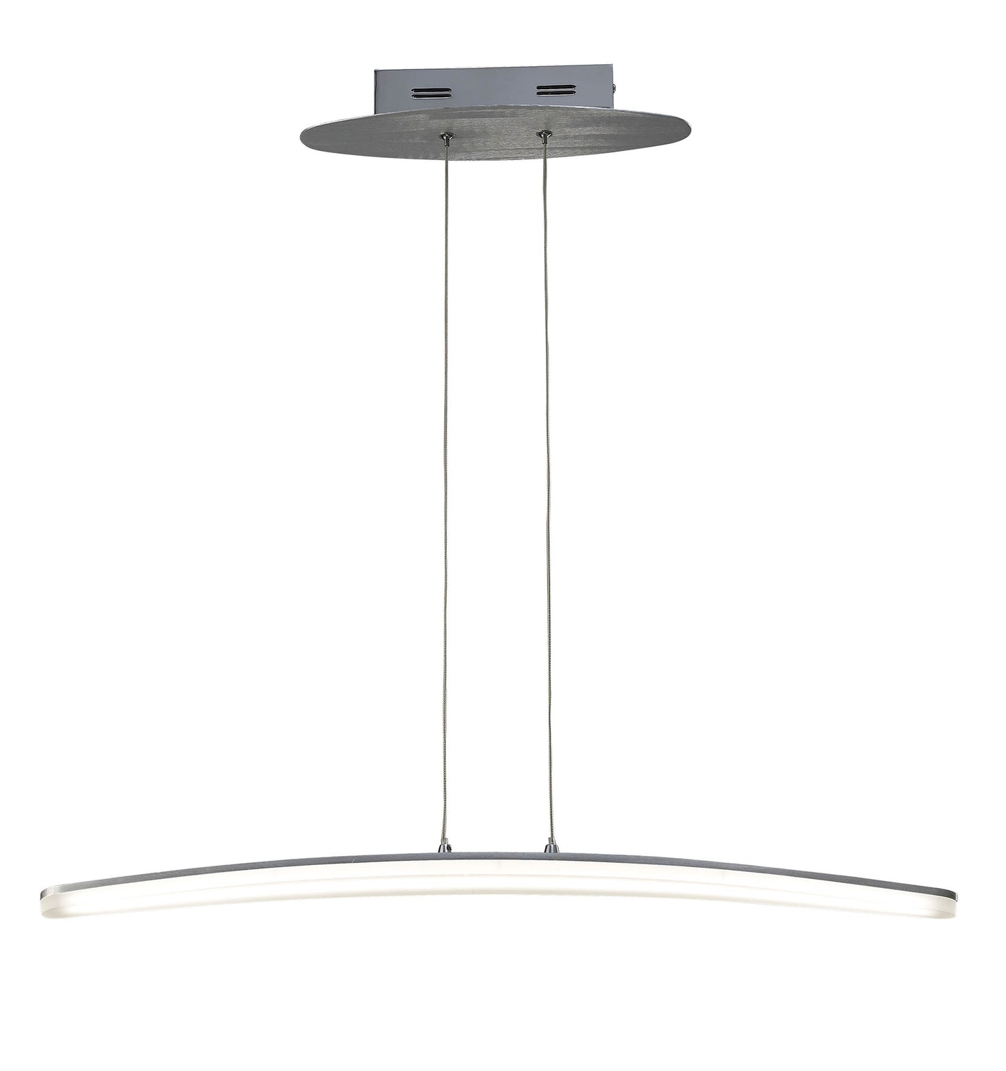 Hemisferic Linear Pendant 20W LED 70cm Bar 3000K, 1800lm, Satin Aluminium / Frosted Acrylic, 3yrs Warranty by Mantra