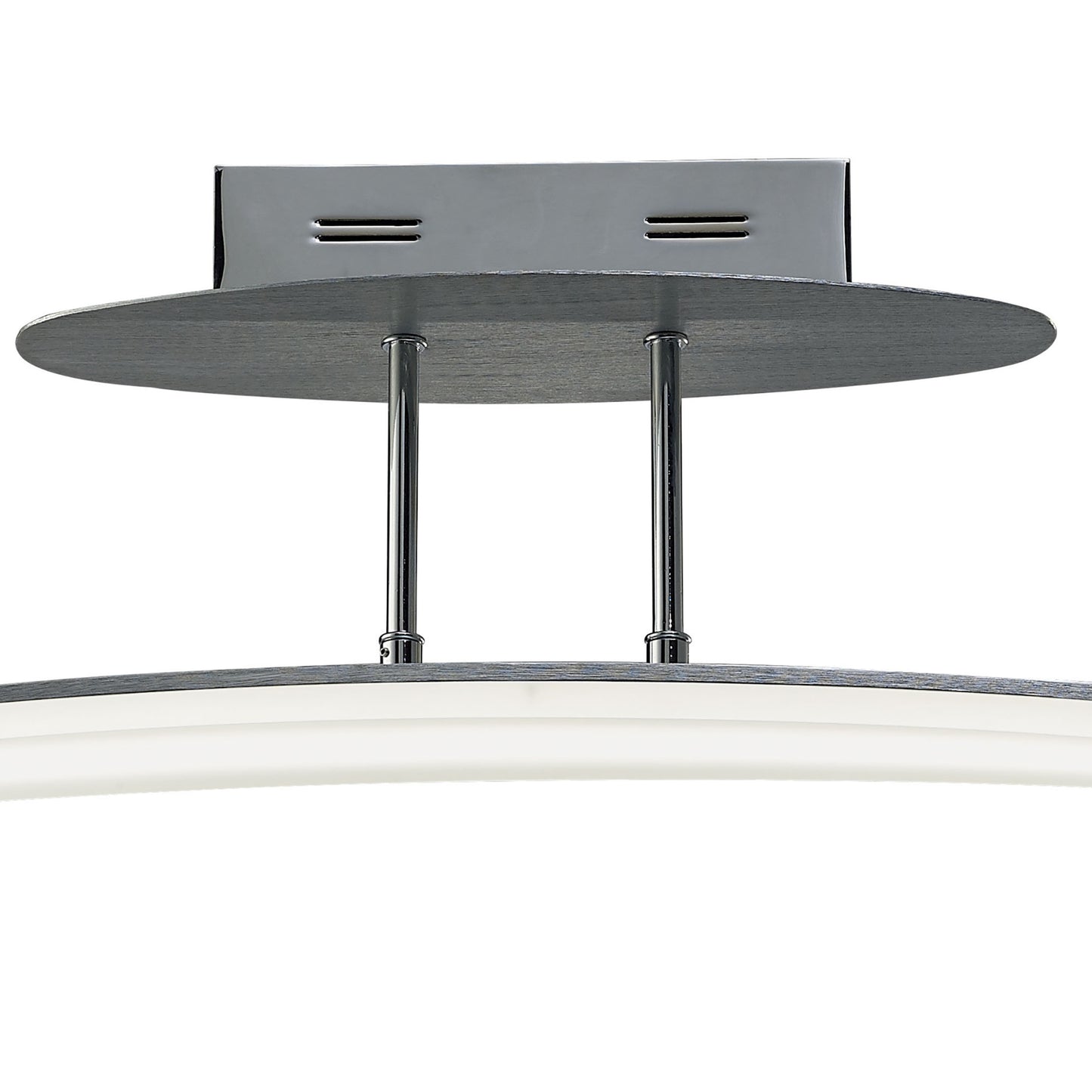 Hemisferic Linear Semi Flush 20W LED 70cm Bar 3000K, 1800lm, Satin Aluminium / Frosted Acrylic, 3yrs Warranty by Mantra