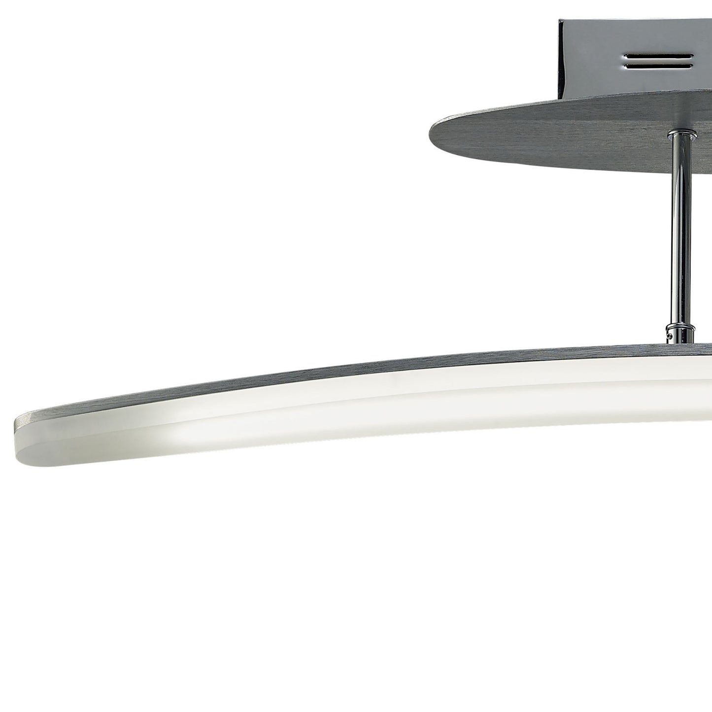 Hemisferic Linear Semi Flush 20W LED 70cm Bar 3000K, 1800lm, Satin Aluminium / Frosted Acrylic, 3yrs Warranty by Mantra