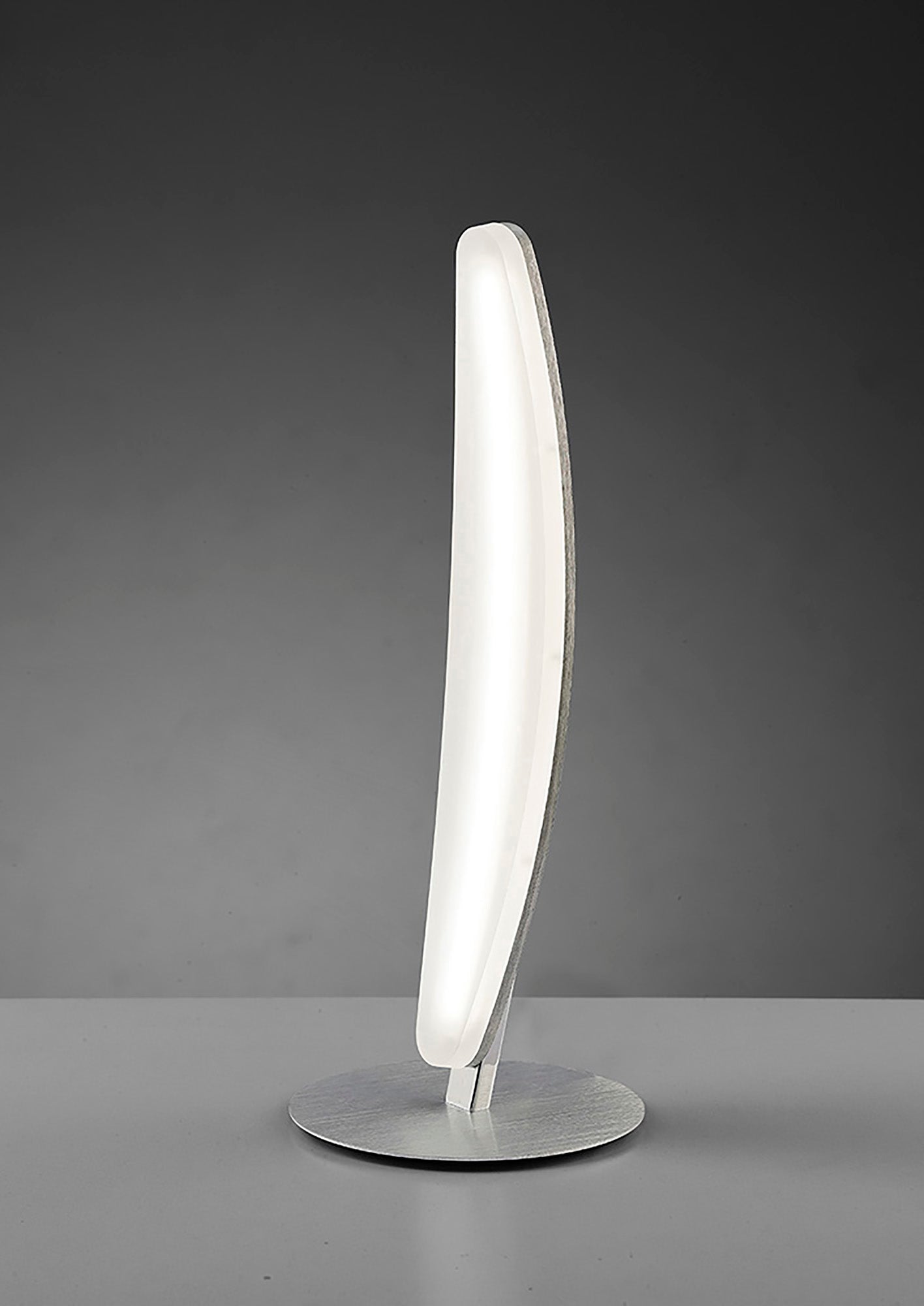 Hemisferic Table Lamp 6W LED 3000K, 540lm, Satin Aluminium / Frosted Acrylic, 3yrs Warranty by Mantra