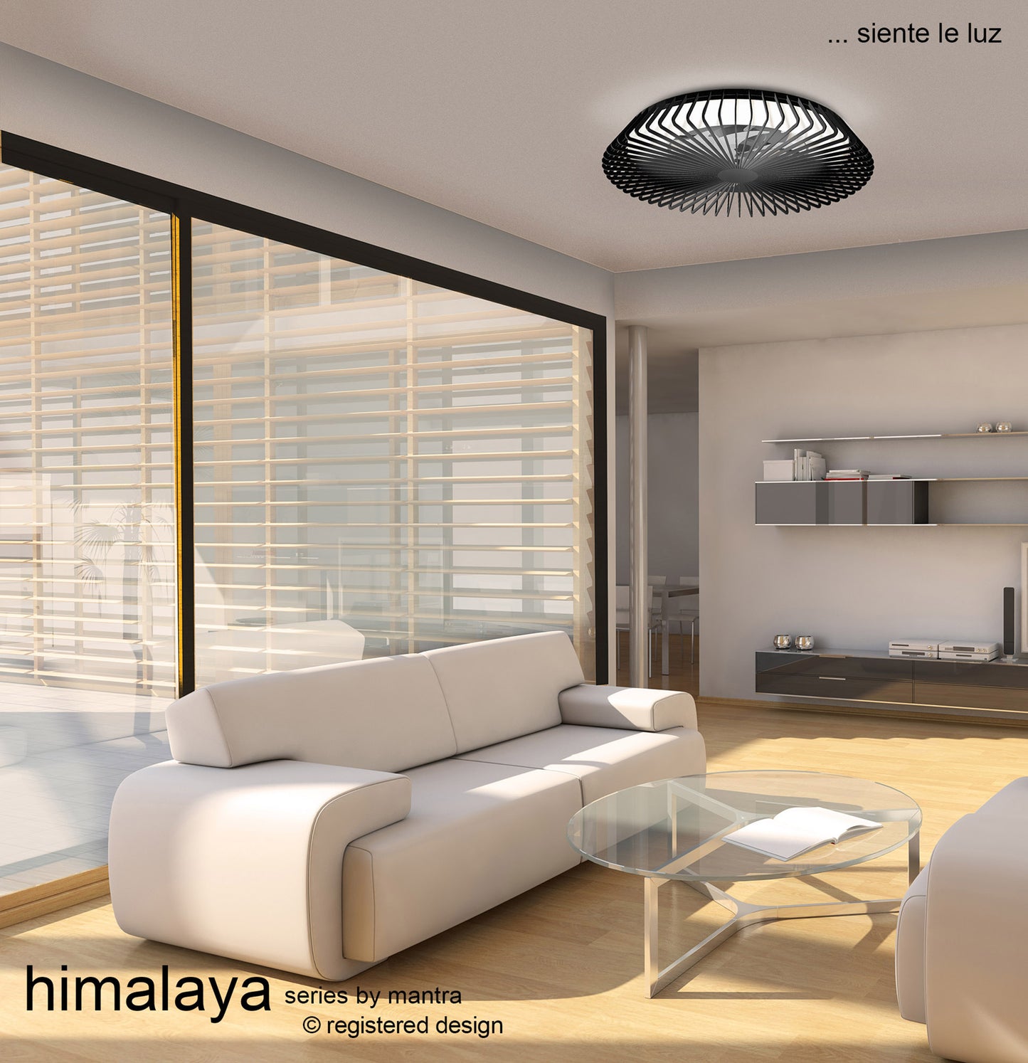 Himalaya 53cm Round Ceiling (Light Only), 56W LED, 2700-5000K Tuneable White, 2500lm, Remote Control, White, 3yrs Warranty by Mantra