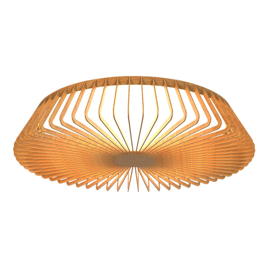 Himalaya 63cm Round Ceiling (Light Only), 80W LED, 2700-5000K Tuneable White, 3500lm, Remote Control, Wood, 3yrs Warranty by Mantra