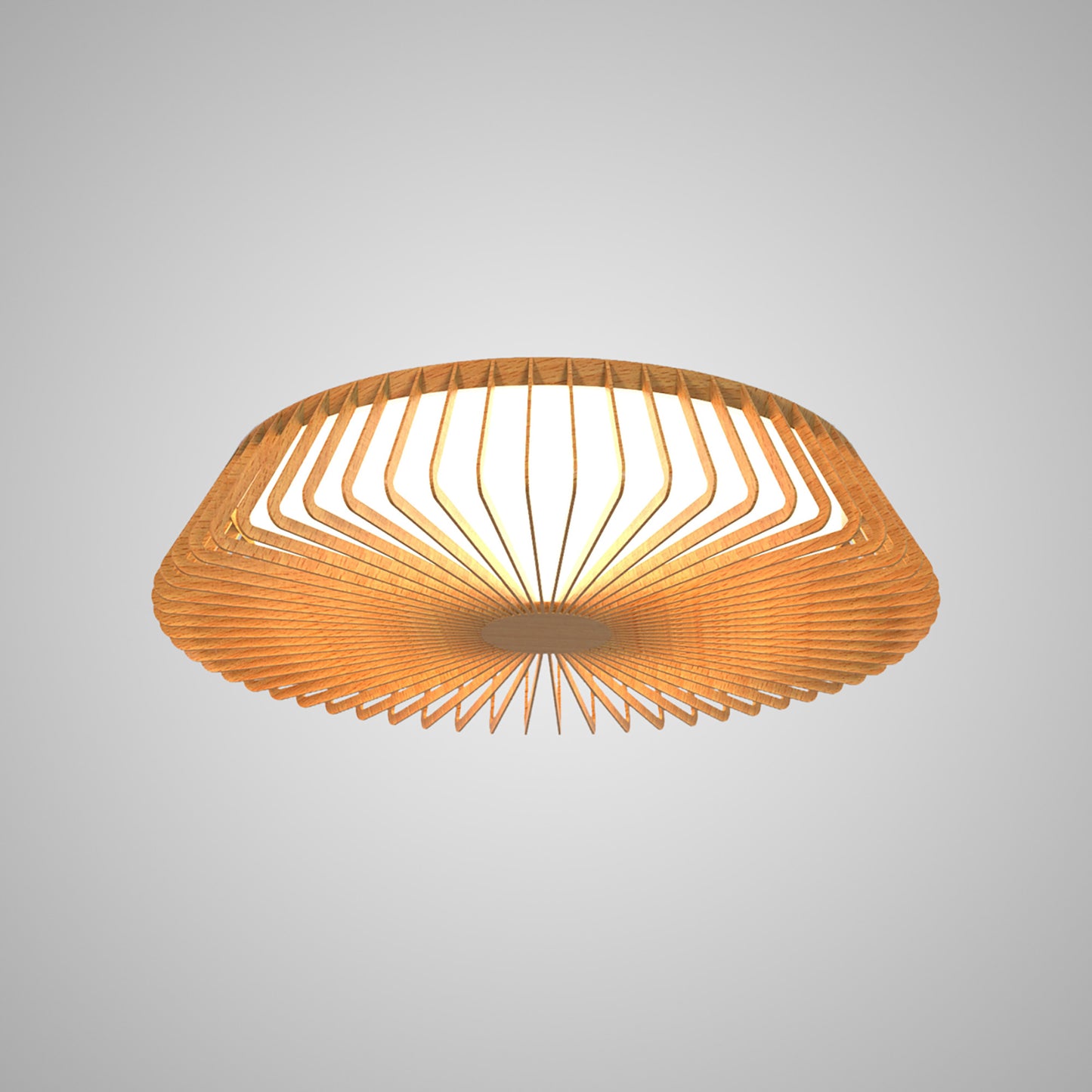 Himalaya 53cm Round Ceiling (Light Only), 56W LED, 2700-5000K Tuneable White, 2500lm, Remote Control, Wood, 3yrs Warranty by Mantra