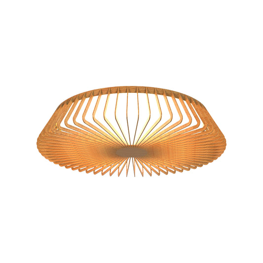 Himalaya 53cm Round Ceiling (Light Only), 56W LED, 2700-5000K Tuneable White, 2500lm, Remote Control, Wood, 3yrs Warranty by Mantra