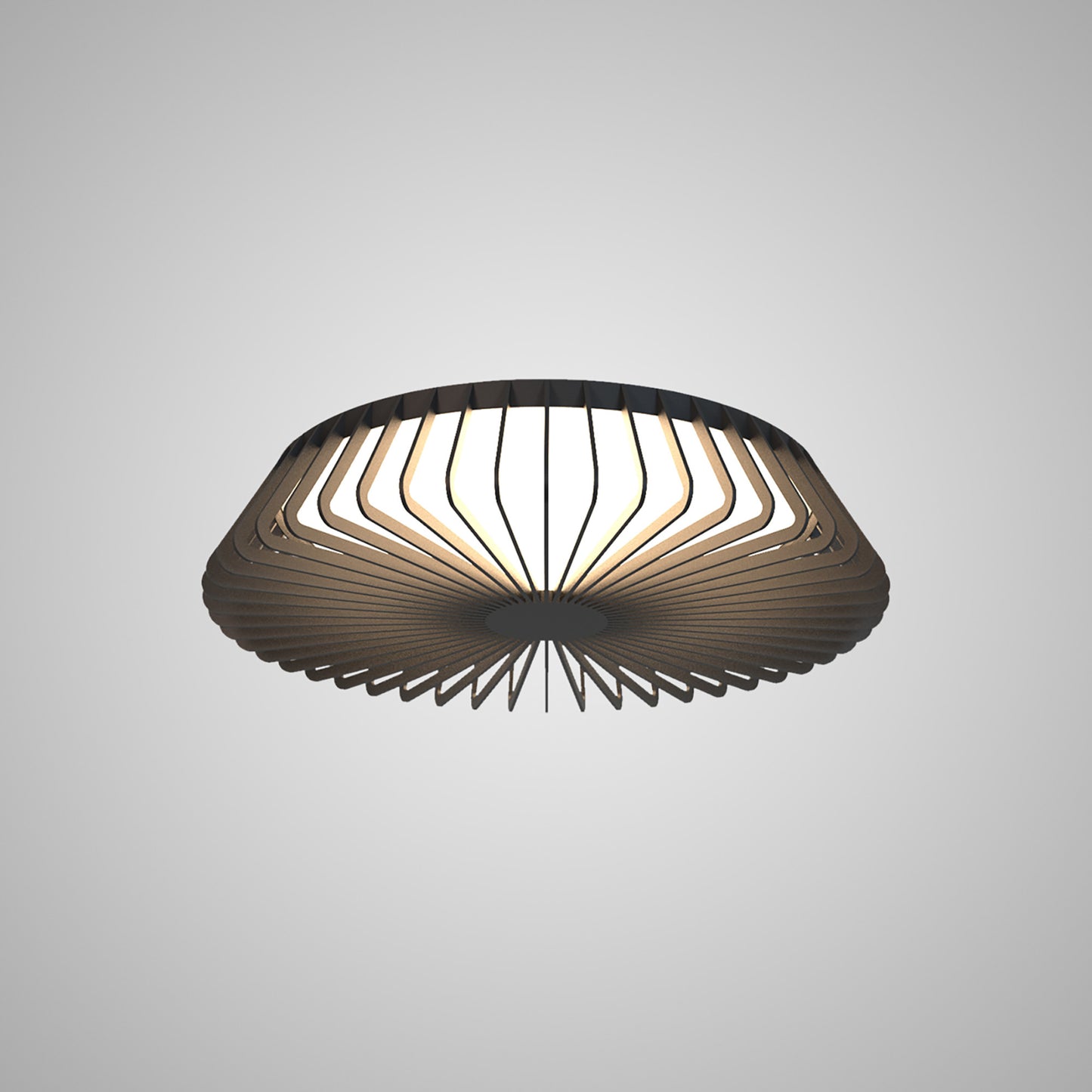 Himalaya 53cm Round Ceiling (Light Only), 56W LED, 2700-5000K Tuneable White, 2500lm, Remote Control, Black, 3yrs Warranty by Mantra