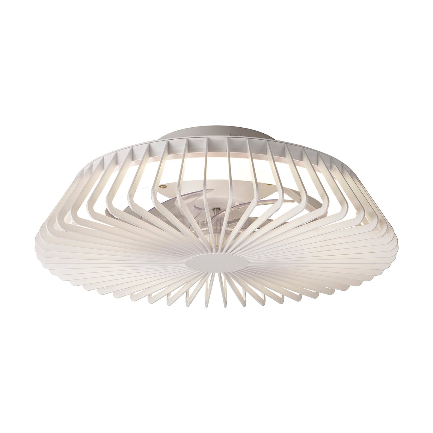 Himalaya Mini 53cm 70W LED Round Ceiling Light With 30W DC Reversible Fan, 2700-5000K Tuneable White, 4900lm, Remote Control, White, 3yrs Warranty by Mantra