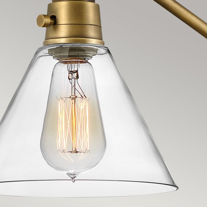 Arti 1 lt Wall Light - Heritage Brass, Clear Glass Shade