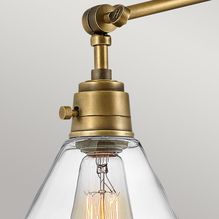 Arti 1 lt Wall Light - Heritage Brass, Clear Glass Shade
