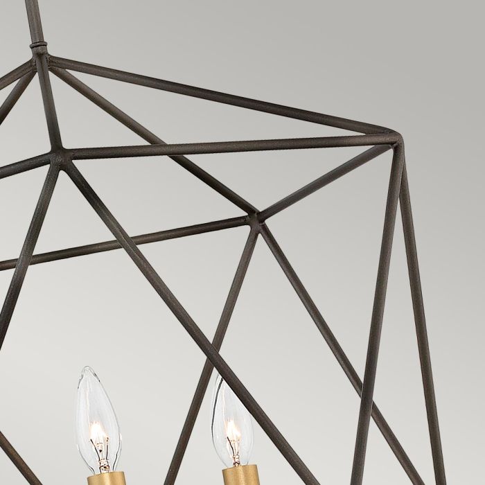 Astrid 3 Light Pendant Chandelier - Matte Bronze and Deluxe Gold