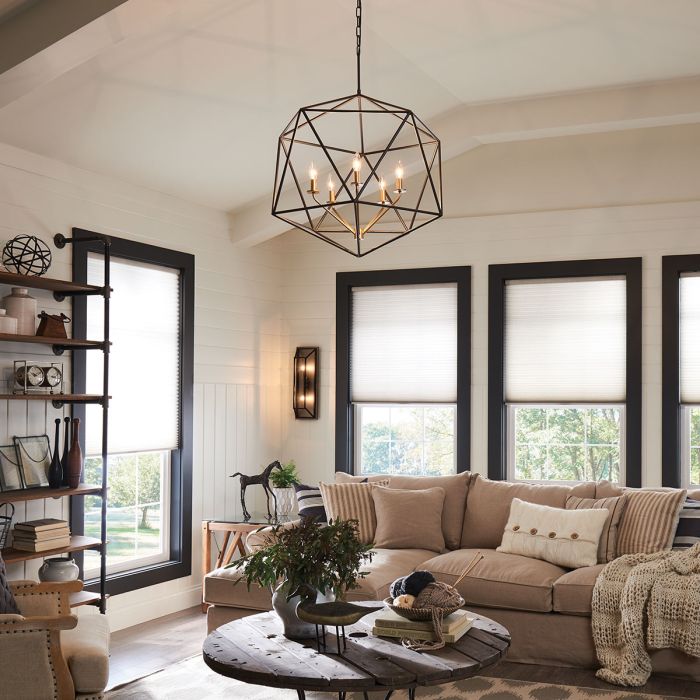 Astrid 5 Light Pendant Chandelier - Matte Bronze and Deluxe Gold