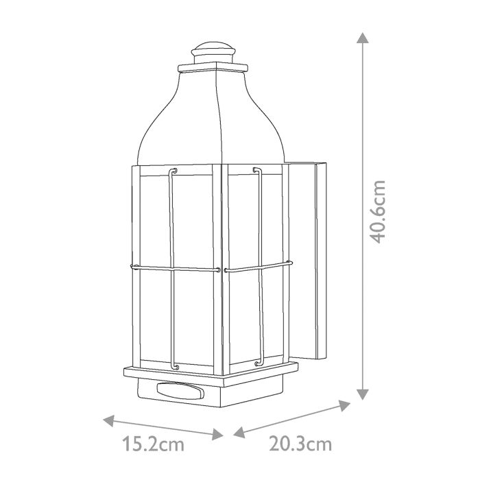 Bingham 3 Light Medium Wall Lantern - Sienna