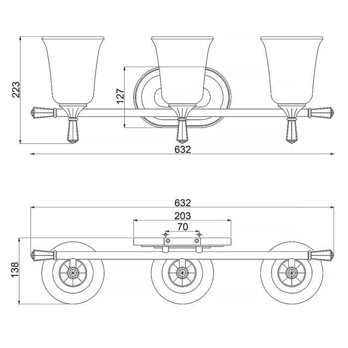 Blythe 3 Light Bar Light - Polished Chrome