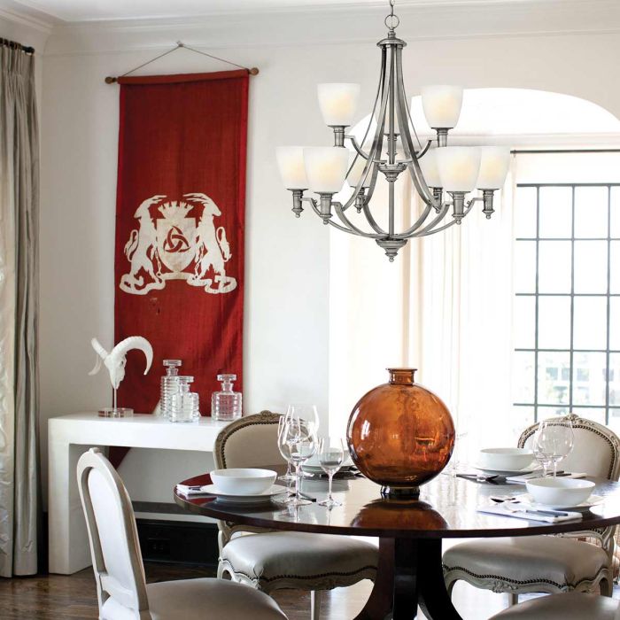 Bolla 9 Light Chandelier - Brushed Nickel