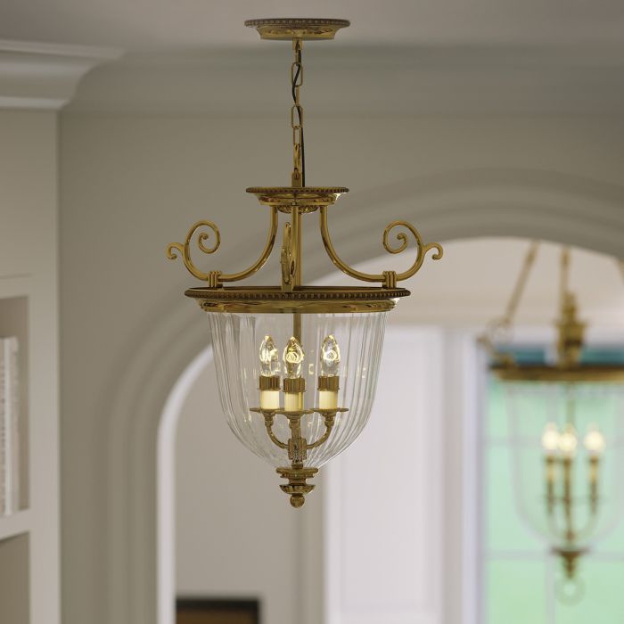 Cambridge 3 Light Small Pendant - Burnished Brass