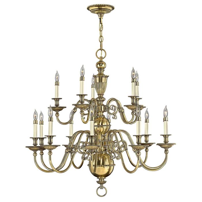 Cambridge 15 Light Chandelier - Burnished Brass
