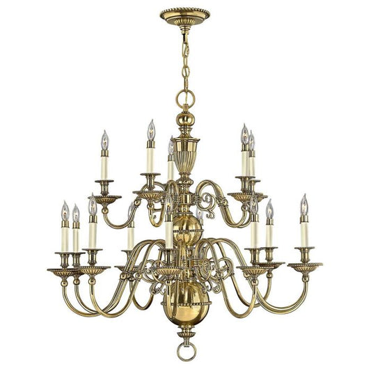 Cambridge 15 Light Chandelier - Burnished Brass