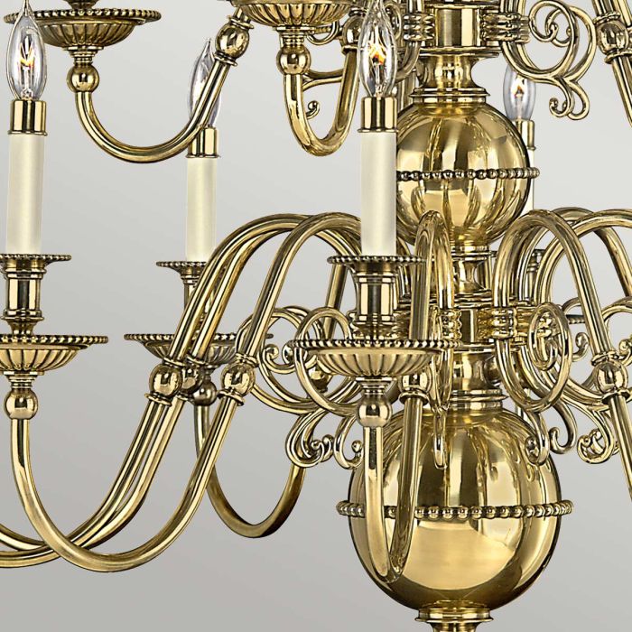 Cambridge 15 Light Chandelier - Burnished Brass