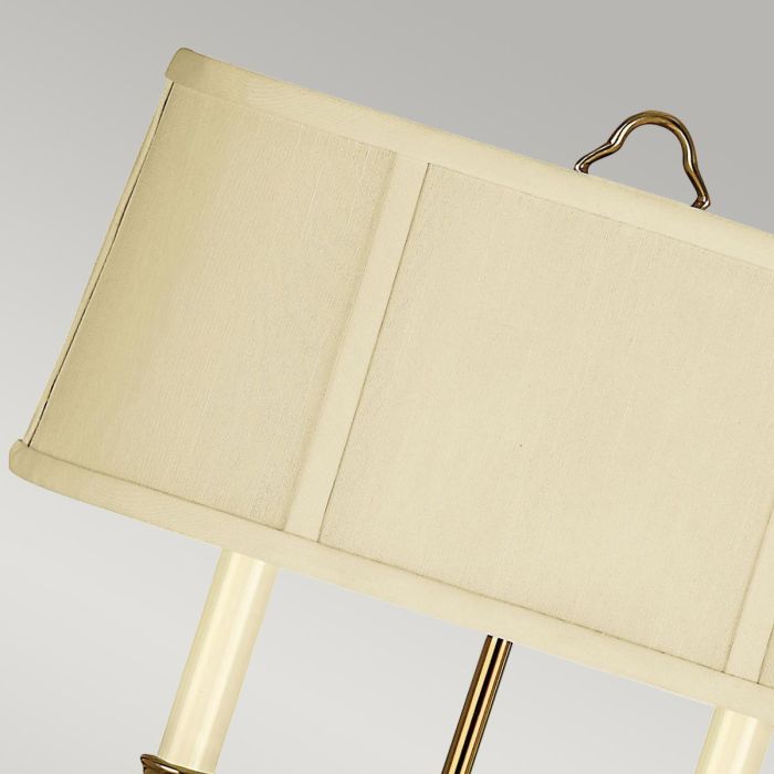 Cambridge 2 Light Wall Light - Burnished Brass with Ivory Shade
