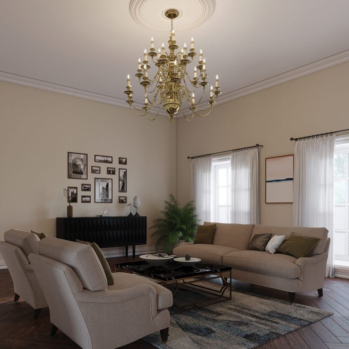 Cambridge 25 Light Chandelier - Burnished Brass