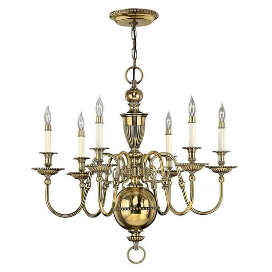 Cambridge 6 Light Chandelier - Burnished Brass