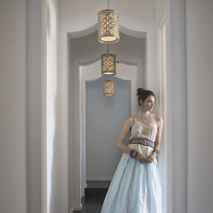 Carabel 1 Light Mini Pendant - Brushed Champagne