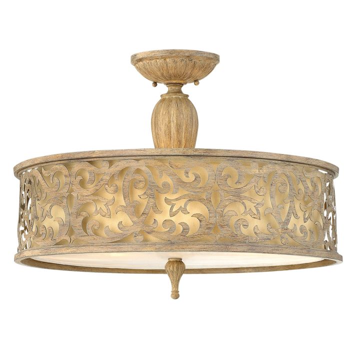 Carabel 3 Light Large Semi-Flush - Brushed Champagne