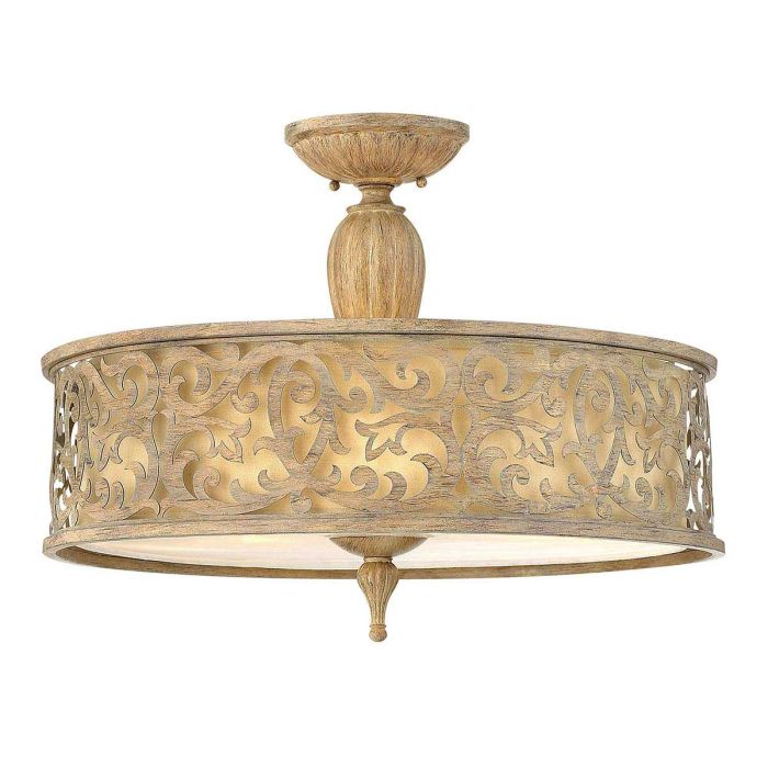 Carabel 3 Light Large Semi-Flush - Brushed Champagne