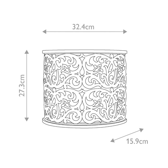 Carabel 2 Light Wall Light - Brushed Champagne