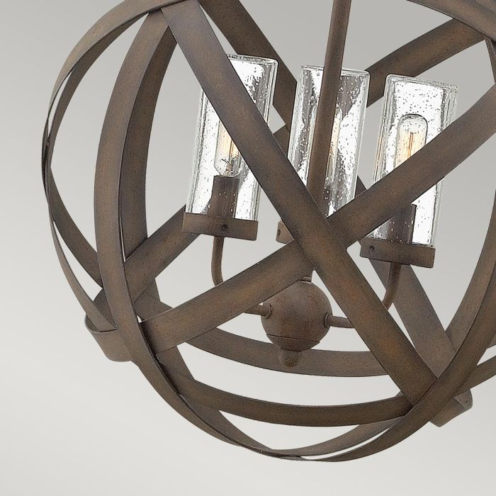 Carson 3 Light Outdoor Chandelier - Vintage Iron