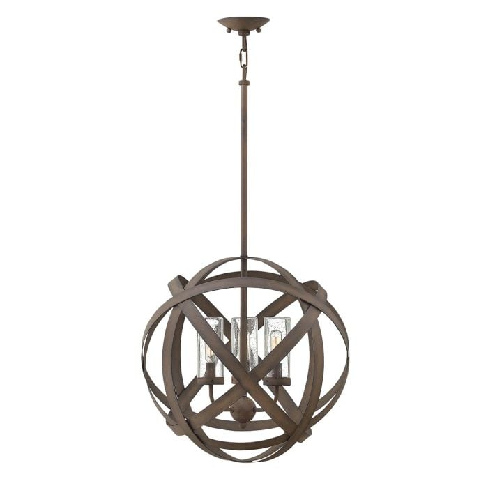 Carson 3 Light Outdoor Chandelier - Vintage Iron