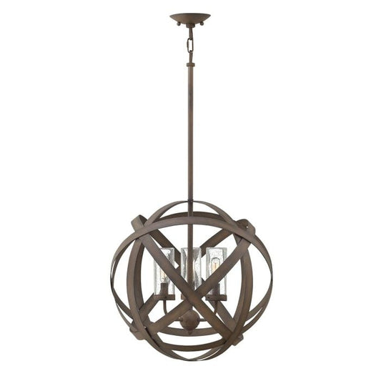 Carson 3 Light Outdoor Chandelier - Vintage Iron