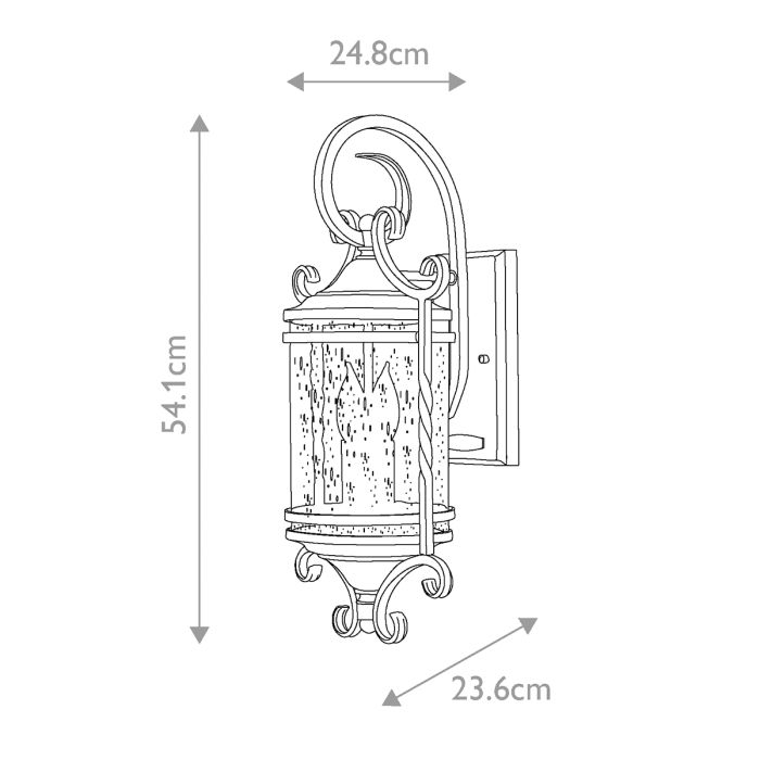 Casa 2 Light Wall Lantern - Olde Black