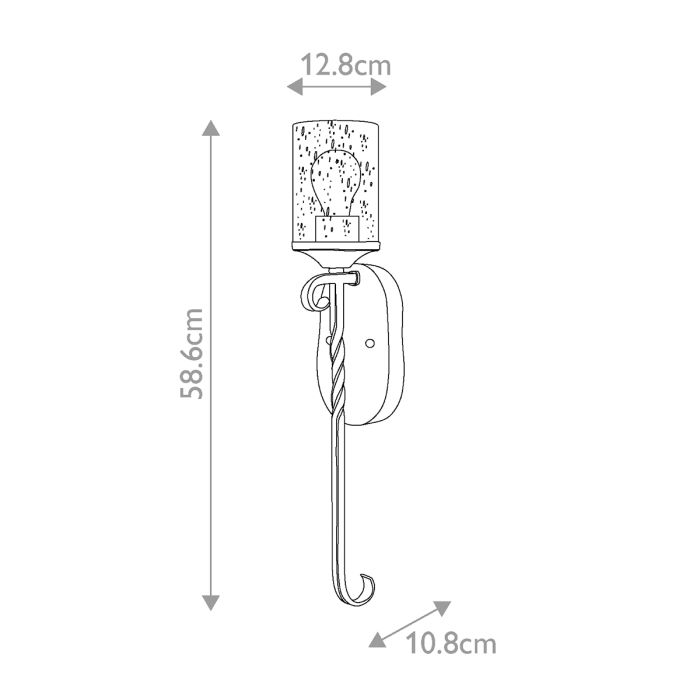 Casa 1 Light Wall Light - Olde Black