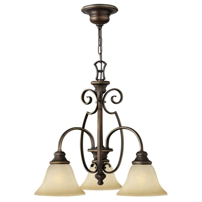 Cello 3 Light Chandelier - Antique Bronze