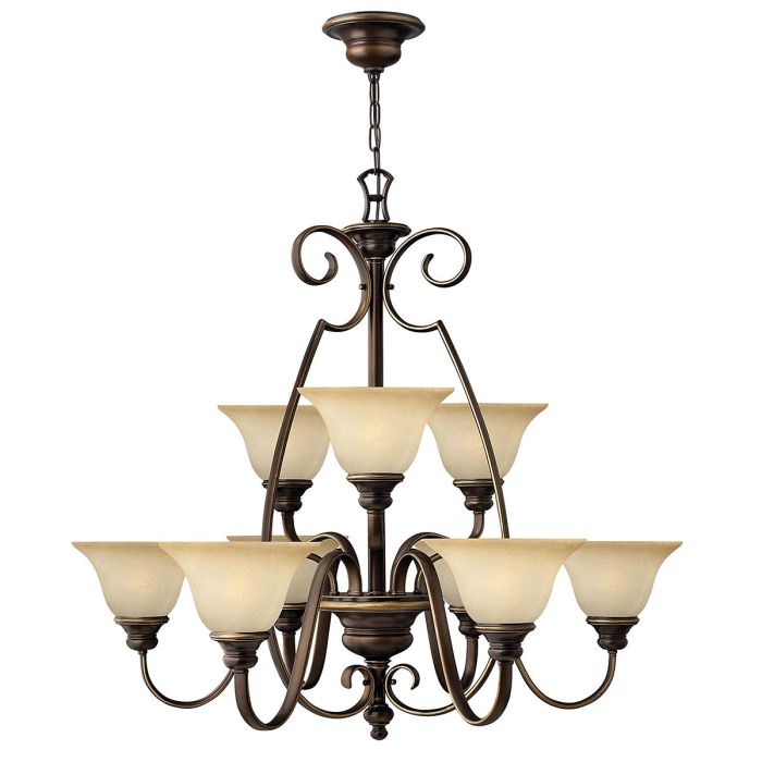 Cello 9 Light Chandelier - Antique Bronze