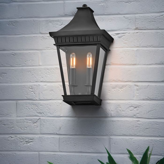 Chapel Hill Outdoor Half Wall Lantern - Museum Black