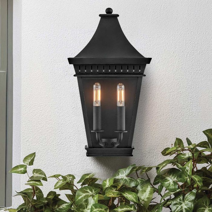 Chapel Hill Outdoor Half Wall Lantern - Museum Black