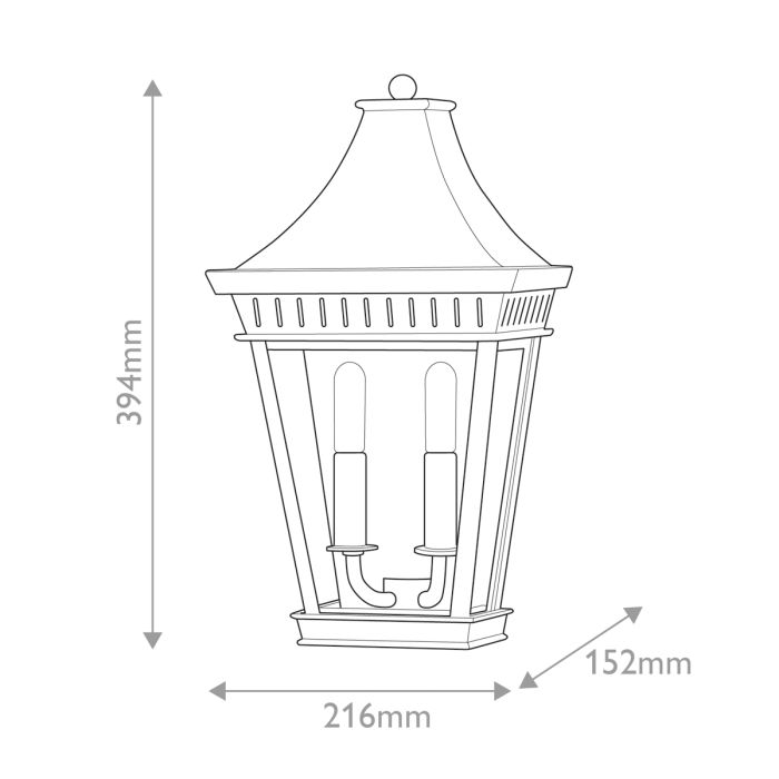 Chapel Hill Outdoor Half Wall Lantern - Museum Black