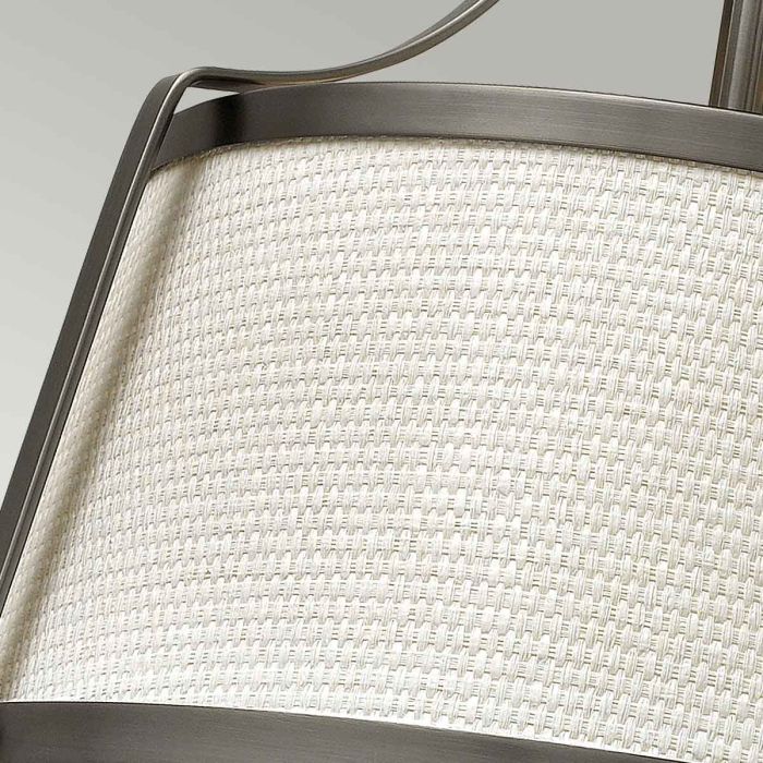 Charlotte 3 Light Semi-Flush - Antique Nickel, Linen Shade