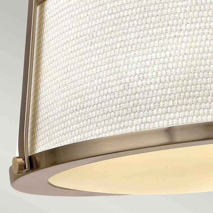 Charlotte 3 Light Semi-Flush - Brushed Caramel, Linen Shade