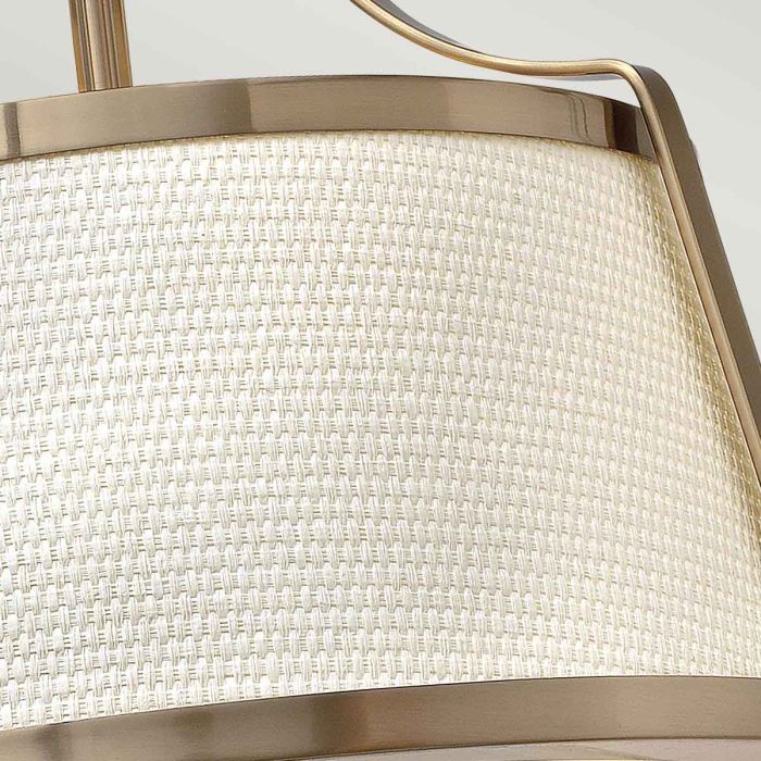 Charlotte 3 Light Semi-Flush - Brushed Caramel, Linen Shade