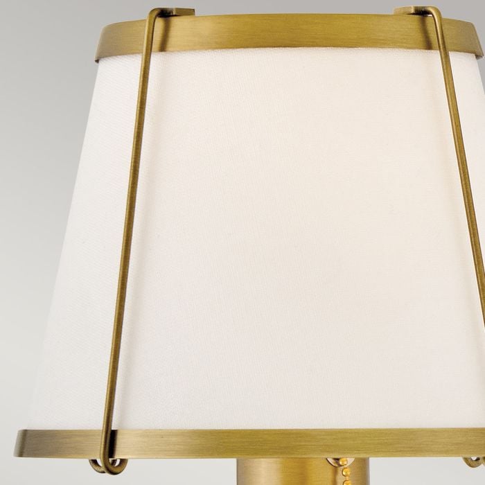 Clarke 1 lt Wall Light with Pull switch - Darkened Brass & Ivory Linen Shade