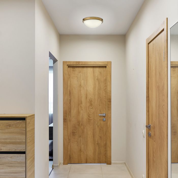 Collier 2 Light Small Flush - Heritage Brass