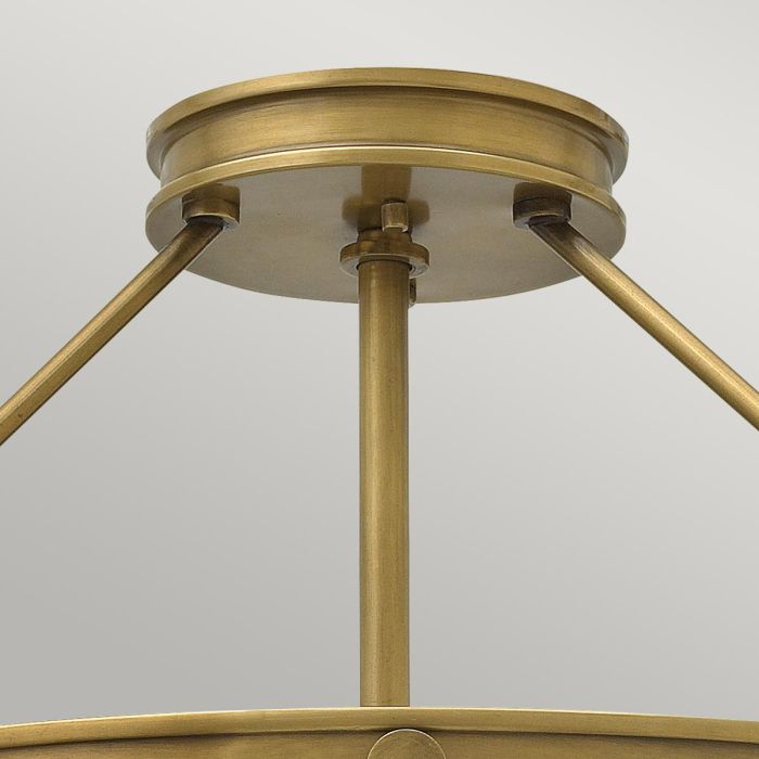 Collier 4 Light Large Semi-Flush - Heritage Brass